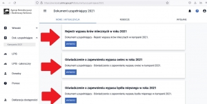 Zrzut ekranu - ewniosek.arimr.gov.pl - kampania 2021