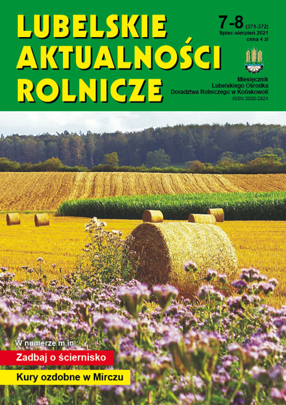 Czasopismo Lubelskie Aktualności Rolnicze, nr 7-8 2021